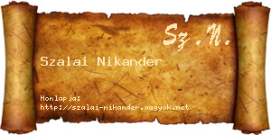Szalai Nikander névjegykártya